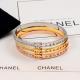 CHB55  18K Titanium Steel Bracelet with Hollow Letters and Diamonds Women's Bracelet