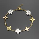 LVB87 316L steell gold plated bracelet flower shell bracelet