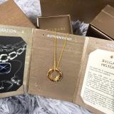 BVN40  Women's Diamond Snake Interval White Shell Ring Necklace