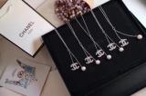 CHN83  Classic gold-plated ladies double-sided diamond necklace