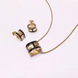 HN2 Necklace and earrings 316L steel plating gold Jewelry