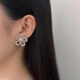 VAE25 Classic flower high carbon diamond full diamond earrings