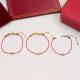 CAB53  Ladies Red String Single Diamond Color Gold Bracelet Bracelet