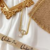 DIN16  Classic women's three-layer chain pearl necklace