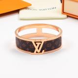 LVB81 Fashion Wide Leather Bracelet Stainless Steel