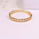 VAB6 Fashionable high quality four leaf flower bracelet gold plated