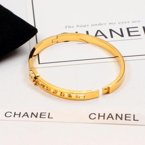CHB55  18K Titanium Steel Bracelet with Hollow Letters and Diamonds Women's Bracelet