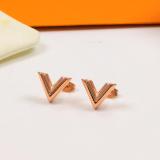 LVE22 316 stainless steel Fashion V LOGO Earrings