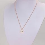 CAN37  Rose gold lock square  letter necklace, non-fading and anti-allergic