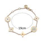 LVB88 316L steell gold plated bracelet flower shell bracelet
