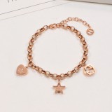 GCB1  Star pendant, thick three-dimensional letter short bracelet