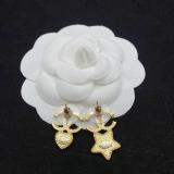 CHE124  Women's Heart Heart Star Asymmetrical Mandarin Duck Stud Earrings