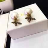 DE82 Classic Pearl Letter Stud Earrings