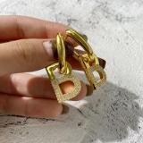 BUE1 B letter with diamond detachable earrings