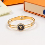 LVB108  Fashion new titanium steel round diamond letter bracelet