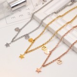 GCN12  Star pendant, thick three-dimensional letter short necklace