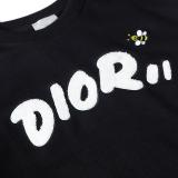 DIC702  Cotton round neck sweater embroidery word