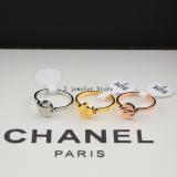 CHR17  Titanium steel round couple letter medal event ring
