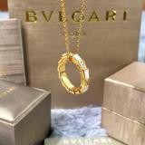BVN40  Women's Diamond Snake Interval White Shell Ring Necklace