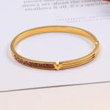 LVB34  Exquisite stainless steel gold-plated diamond jewelry L bracelet