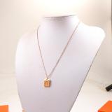 HN12   Classic European and American Fashion Titanium Steel Square Necklace Couple Style