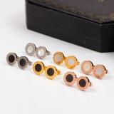 BVE10  12MM Black and white shell earrings jewelry