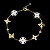LVB87 316L steell gold plated bracelet flower shell bracelet