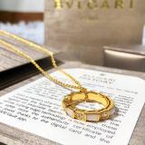 BVN40  Women's Diamond Snake Interval White Shell Ring Necklace