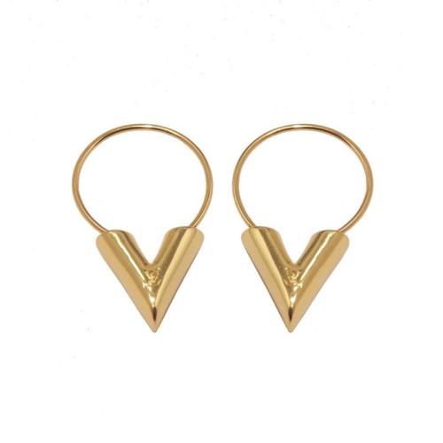 LVE11 Classic Ring Earrings for women 316L steel and gold plated top quality