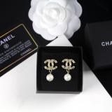 CHE122  Twisted button pattern full diamond explosion double C earrings