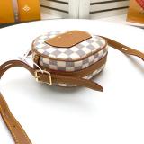 GLP201 Classic Women's Shoulder Bag Round Leather Crossbody Bag 18x16x6x5CM