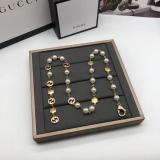 GN102  Finished metal ring type initials pearl necklace bronze