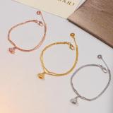BVB40  18K Rose Gold Titanium Steel Full Rhinestone Hollow Small Fan Couple Bracelet