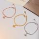 BVB40  18K Rose Gold Titanium Steel Full Rhinestone Hollow Small Fan Couple Bracelet