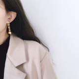 TE17  Ladies drop ball lock bamboo earrings