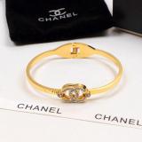 CHB29 Letters Diamond Fashion 18K Plated Titanium Steel Bracelet Hollow Bracelet