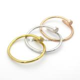 CAB24 bangle 316L steel with 18K gold plated women size or man size