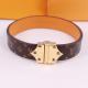 LVB46 Leather Bracelet 316L steel plating gold Bangle Jewelry