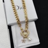DIN25  Pearl hanging circle with rhinestones embellished necklace