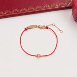 CAB53  Ladies Red String Single Diamond Color Gold Bracelet Bracelet