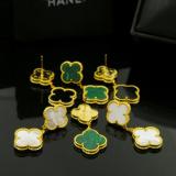 VAE3 Four leaf grass gilded Earrings  jewelry