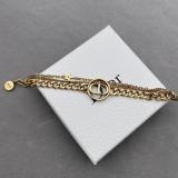 DIB36  Ladies Vintage Gold Multilayer Bracelet