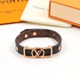 LVB110  Belt titanium steel bracelet couple, hollow three-dimensional alphabet with bracelet