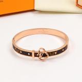 LVB125  Leather three-dimensional letters European and American fashion titanium steel hand couple