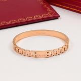 CAB52  18K Rose Gold Titanium Steel Square Three-dimensional Letter Bracelet
