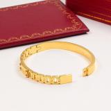 CAB52  18K Rose Gold Titanium Steel Square Three-dimensional Letter Bracelet