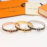 LVB125  Leather three-dimensional letters European and American fashion titanium steel hand couple