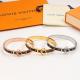 LVB125  Leather three-dimensional letters European and American fashion titanium steel hand couple