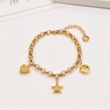 GCB1  Star pendant, thick three-dimensional letter short bracelet
