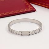 CAB52  18K Rose Gold Titanium Steel Square Three-dimensional Letter Bracelet